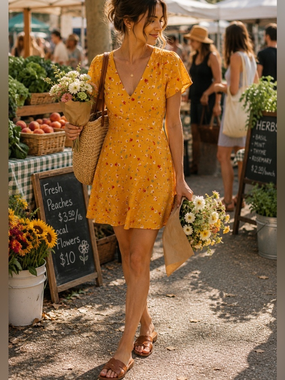 Madewell Silk Belladonna Floral Mini Dress Marigold Yellow Sundress Sz 6